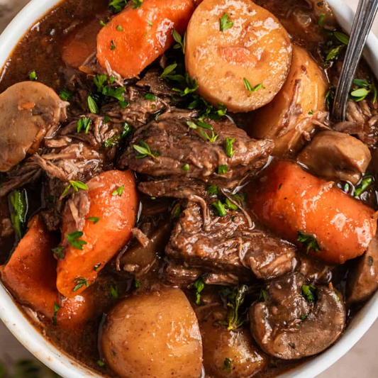 Old Fashioned Beef, Mushroom and Butternut Squash Warwickshire Stew (Gluten Free)